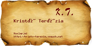 Kristó Terézia névjegykártya